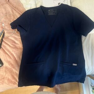 Figs Navy Blue Scrub Top